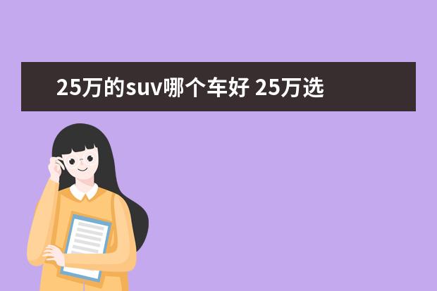 25万的suv哪个车好 25万选SUV,哪些性价比高的车型值得我们入手呢? - 百...