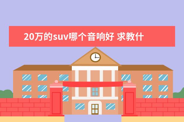 20万的suv哪个音响好 求教什么牌子的汽车音响性价比高?大神快来! - 百度...