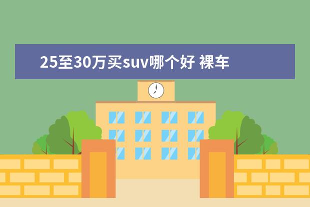 25至30万买suv哪个好 裸车25万出头落地30万左右的SUV,有哪些值得买的? - ...