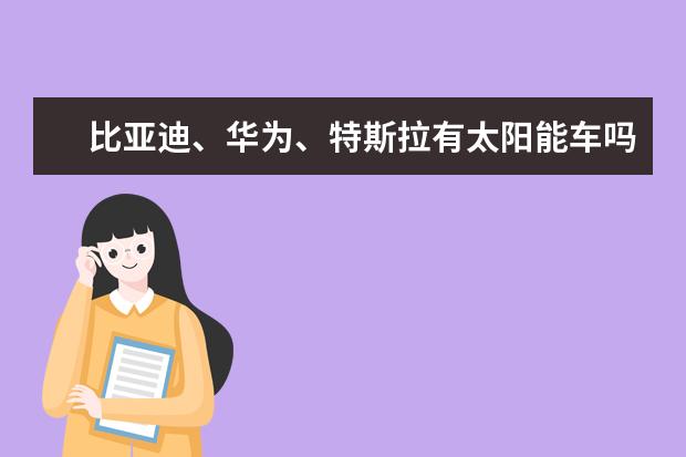 比亚迪、华为、特斯拉有太阳能车吗 比亚迪海豚顶配落地多少钱（大概12.84万元）