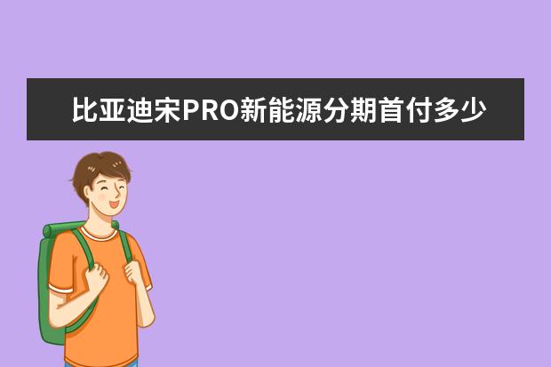 比亚迪宋PRO新能源分期首付多少钱 比亚迪秦plus顶配多少钱