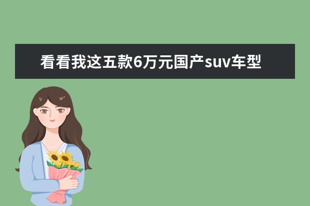 看看我这五款6万元国产suv车型推荐 20万至30万的SUV车型推荐