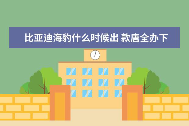 比亚迪海豹什么时候出 款唐全办下来仅17万