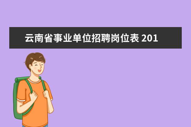 云南省事业单位招聘岗位表 2019云南省事业单位考试ABCDE类分别是适用于什么岗...