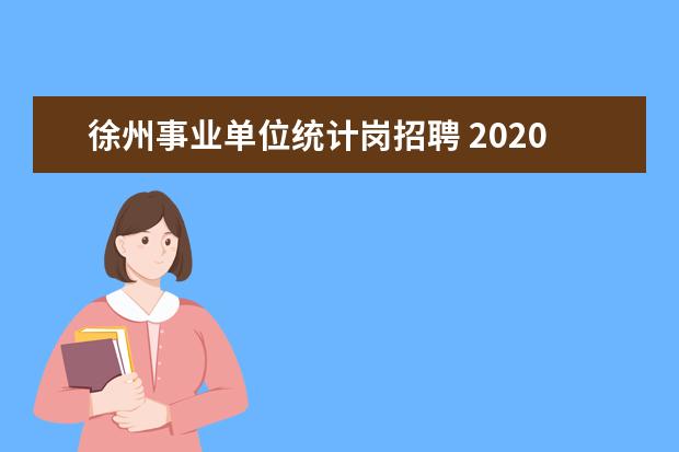 徐州事业单位统计岗招聘 2020徐州市、区属部分事业单位公开招聘公告报考指南...