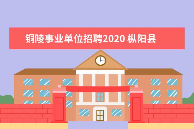 铜陵事业单位招聘2020 枞阳县2020年面向社会公开招聘?政府购买服务工作人...