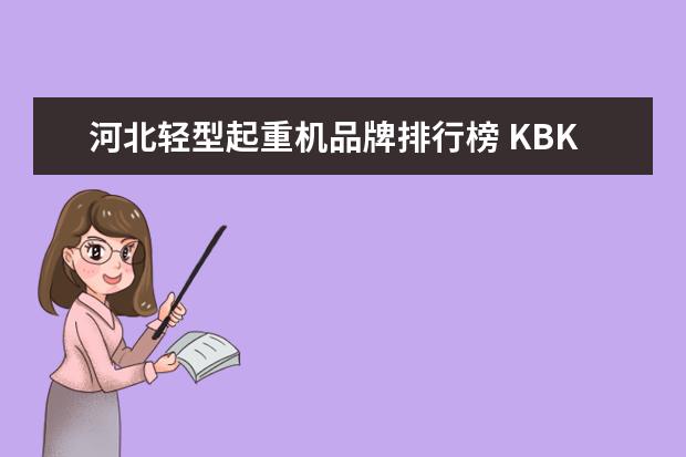 河北轻型起重机品牌排行榜 KBK轻型起重机的运用条件有哪些