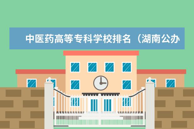 中医药高等专科学校排名（湖南公办高职院校排名）