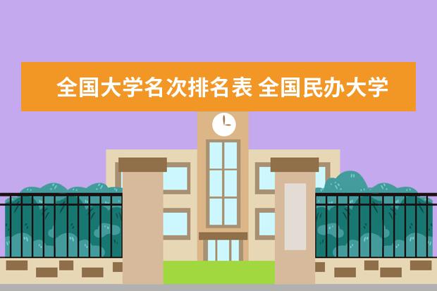 全国大学名次排名表 全国民办大学最新排名