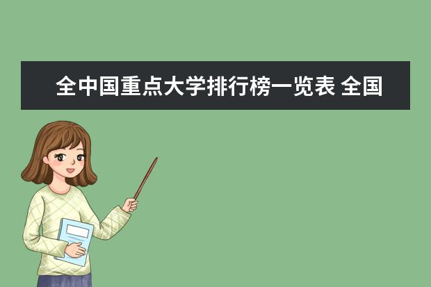 全中国重点大学排行榜一览表 全国重点大学排名