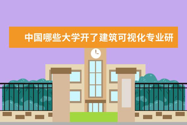 中国哪些大学开了建筑可视化专业研究生？