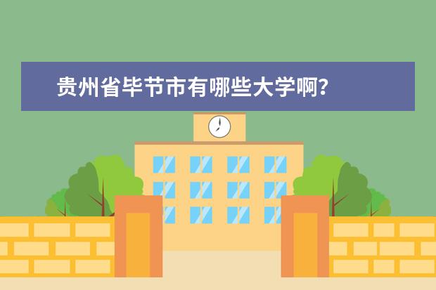 贵州省毕节市有哪些大学啊？